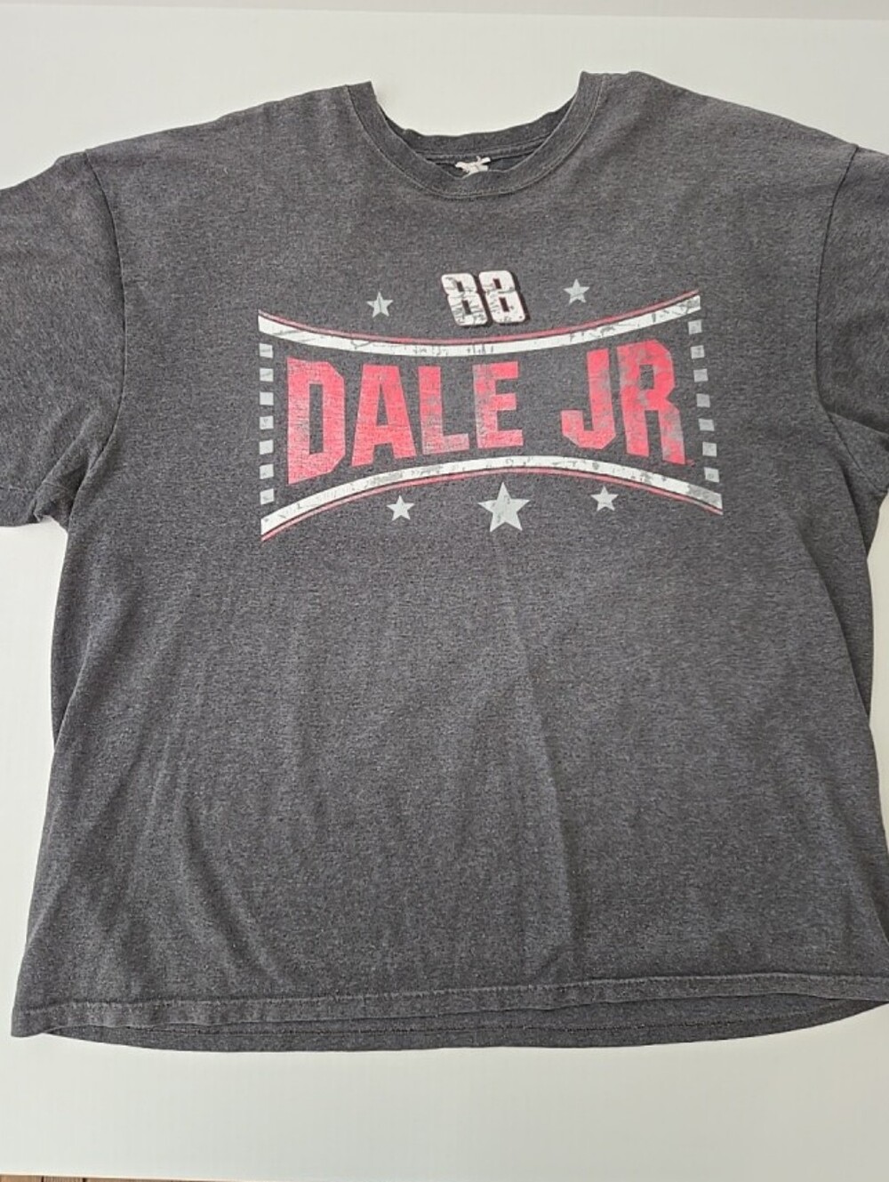Dale Earnhardt Jr. Graphic Tee - Charcoal Gray w/ Red Print #88 Nascar Mens L-XL